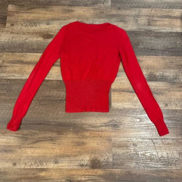 VTG 90s Victoria's Secret Silk Cashmere Blend Soft Red Sweater S Kisses VS READ - Picture 2 of 8